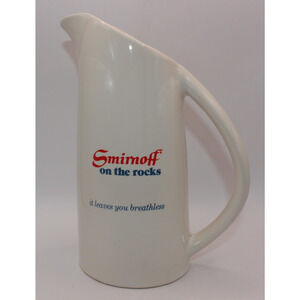Vtg Smirnoff On The Rocks Vodka Martini Pitcher Ceramic 1975 Leave Breathless